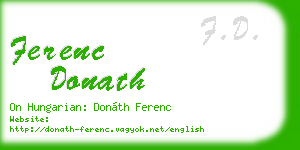 ferenc donath business card