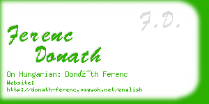 ferenc donath business card